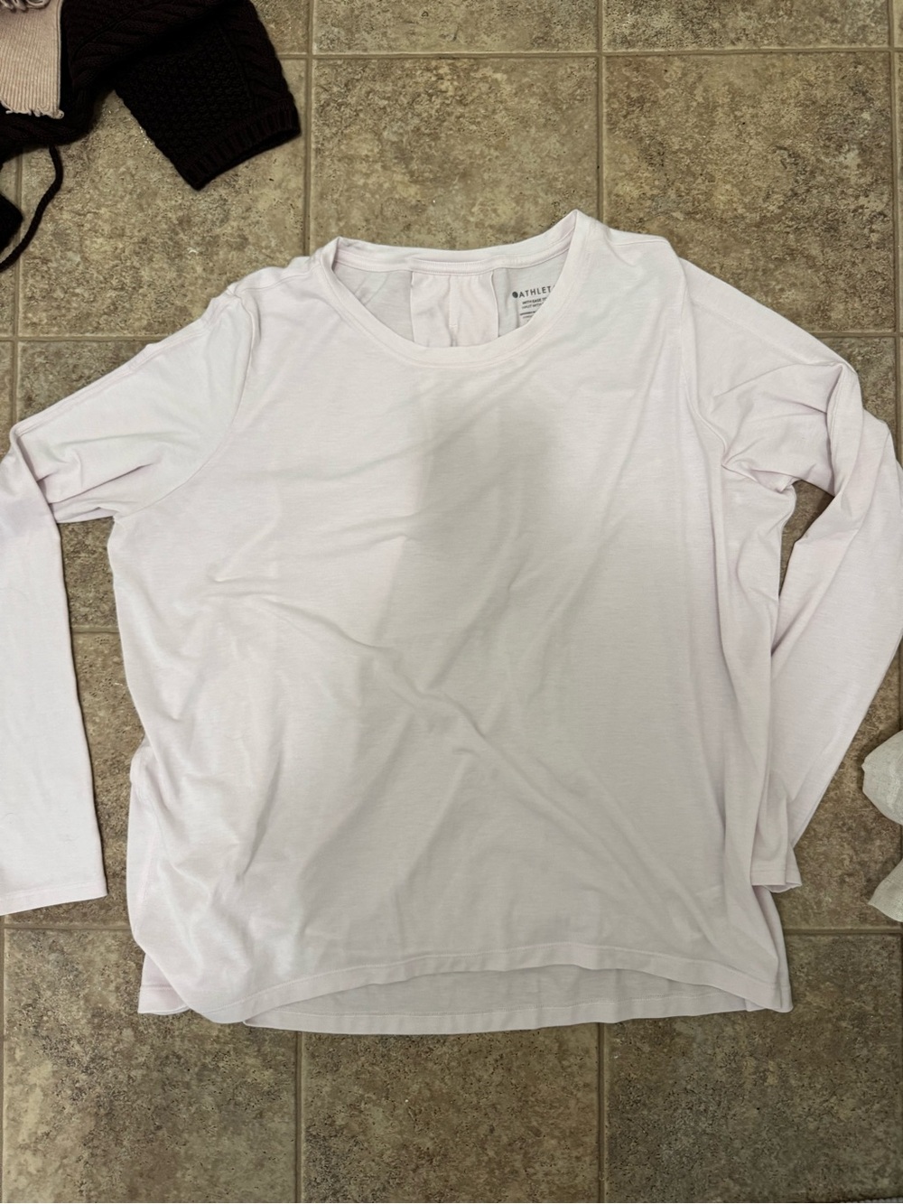 Athleta With Ease long Sleeve tee in light pink - Picture 1 of 3
